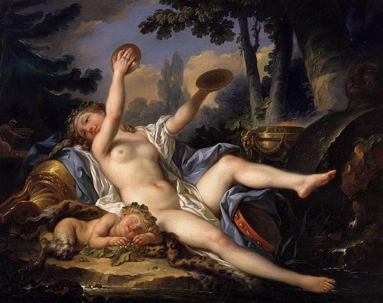 CANTARINI, Simone Reclining Bacchante Playing the Cymbals Norge oil painting art